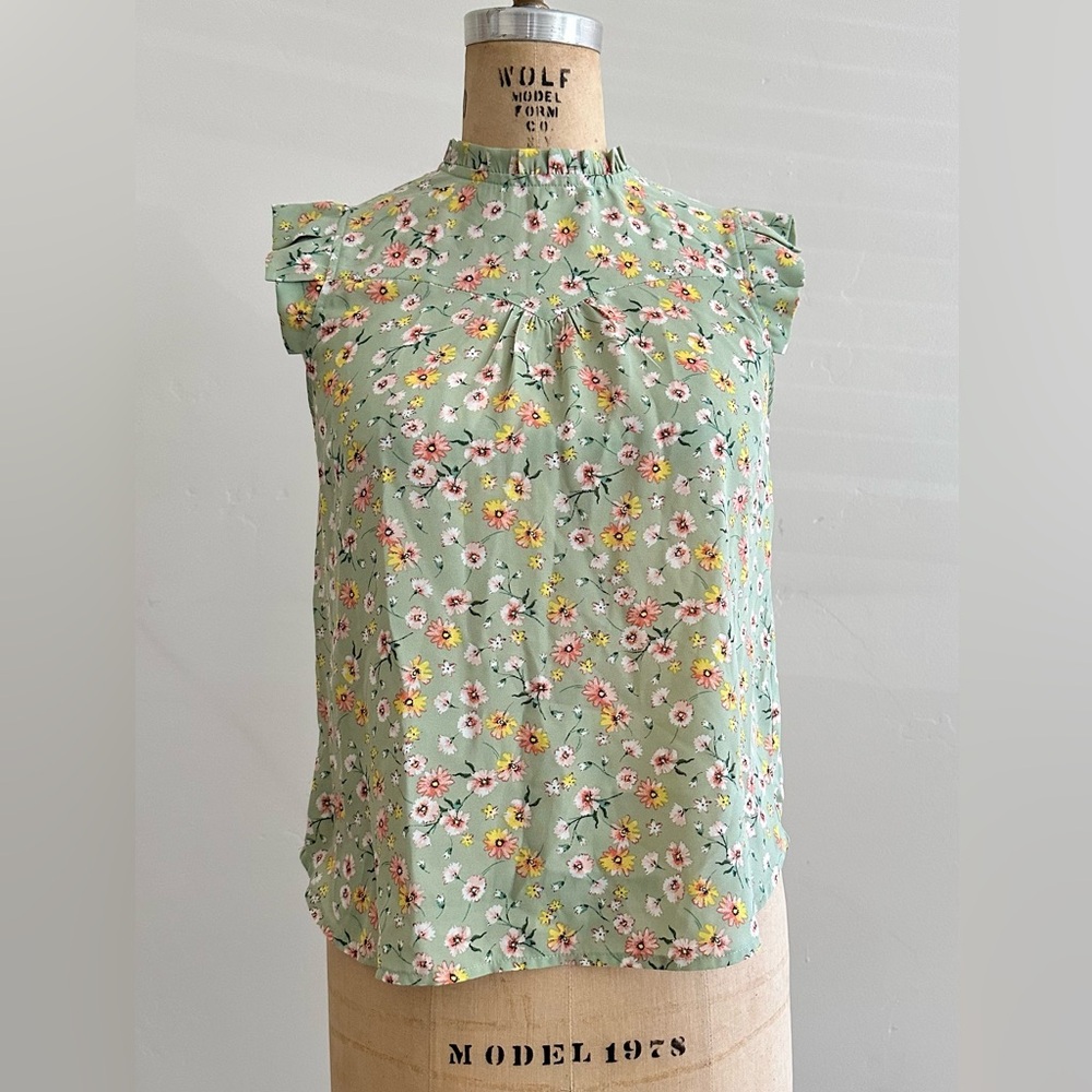 Monteau Mint Floral Blouse
